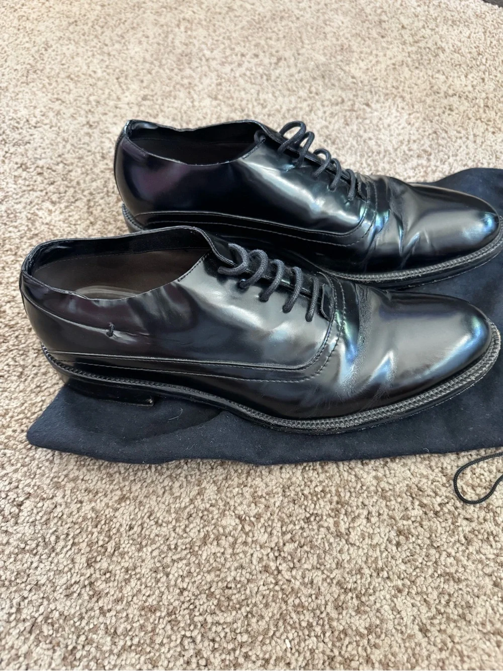 CoSTUME NATIONAL Men's Black Leather Lace-Up Dress Shoes Size 10